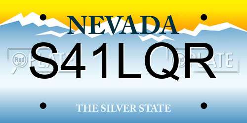 S41LQR Nevada License Plate
