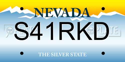 S41RKD Nevada License Plate