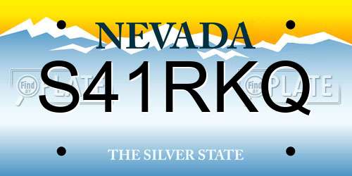 S41RKQ Nevada License Plate