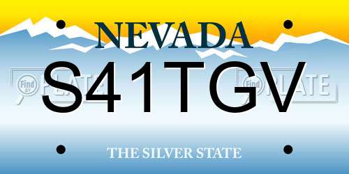 S41TGV Nevada License Plate