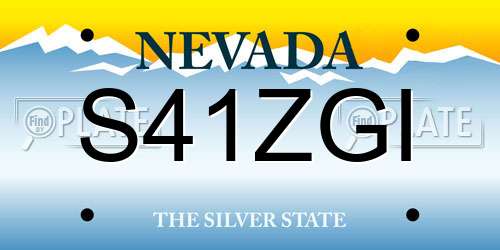 S41ZGI Nevada License Plate