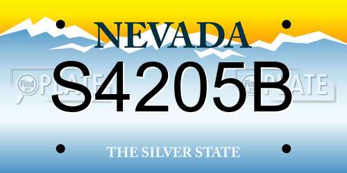 S4205B Nevada License Plate