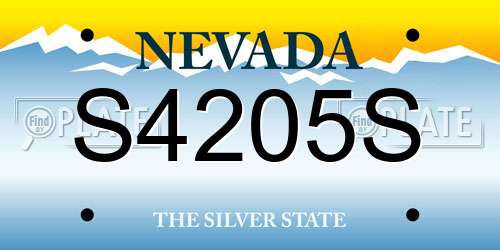 S4205S Nevada License Plate