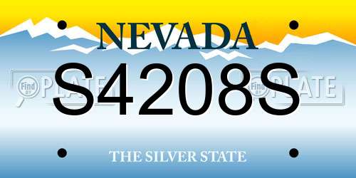 S4208S Nevada License Plate