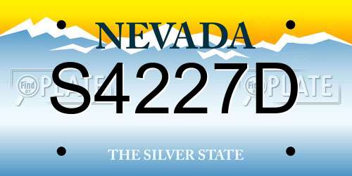 S4227D Nevada License Plate
