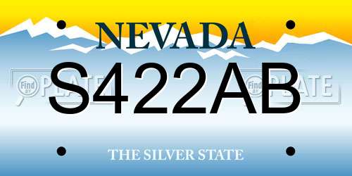 S422AB Nevada License Plate