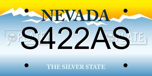 S422AS Nevada License Plate