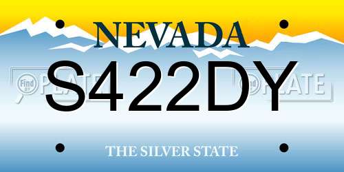 S422DY Nevada License Plate