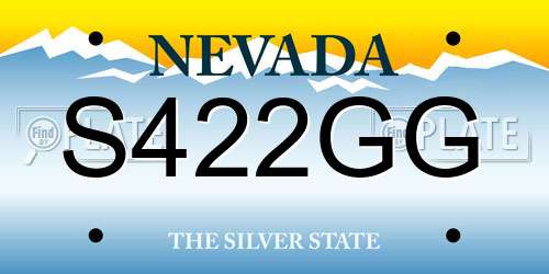 S422GG Nevada License Plate