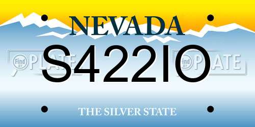 S422IO Nevada License Plate