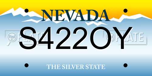 S422OY Nevada License Plate