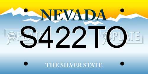 S422TO Nevada License Plate