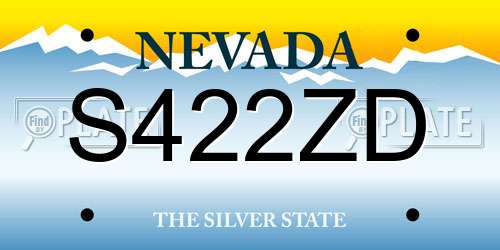 S422ZD Nevada License Plate