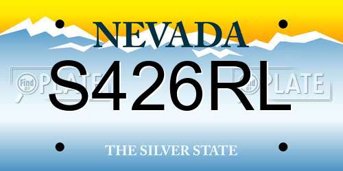 S426RL Nevada License Plate