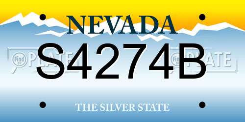 S4274B Nevada License Plate