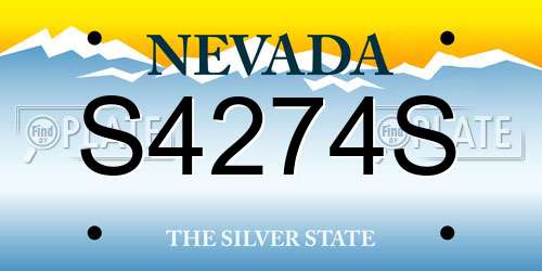 S4274S Nevada License Plate