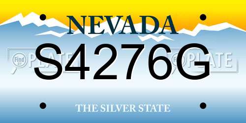 S4276G Nevada License Plate