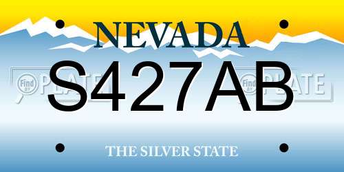 S427AB Nevada License Plate