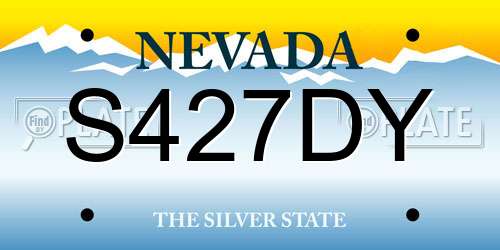 S427DY Nevada License Plate