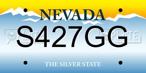 S427GG Nevada License Plate