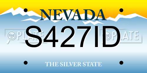 S427ID Nevada License Plate