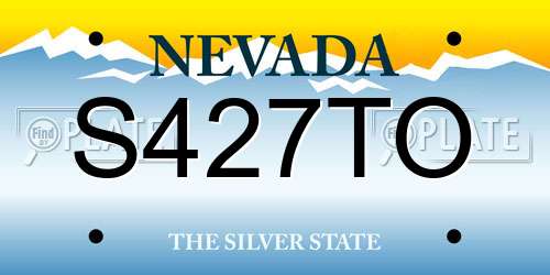 S427TO Nevada License Plate