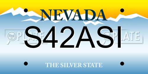 S42ASI Nevada License Plate