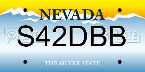 S42DBB Nevada License Plate