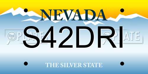 S42DRI Nevada License Plate