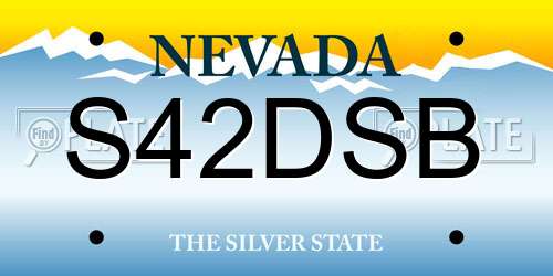 S42DSB Nevada License Plate