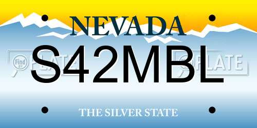 S42MBL Nevada License Plate