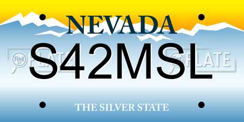 S42MSL Nevada License Plate