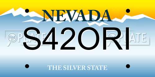 S42ORI Nevada License Plate