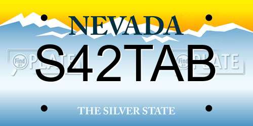 S42TAB Nevada License Plate