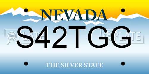 S42TGG Nevada License Plate