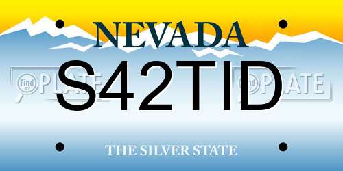 S42TID Nevada License Plate