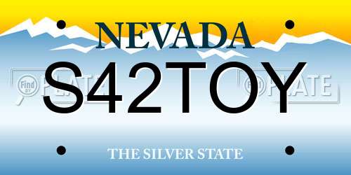 S42TOY Nevada License Plate