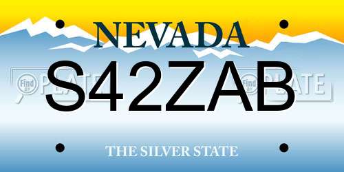S42ZAB Nevada License Plate
