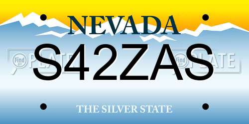 S42ZAS Nevada License Plate