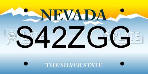 S42ZGG Nevada License Plate