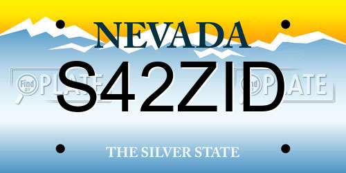 S42ZID Nevada License Plate