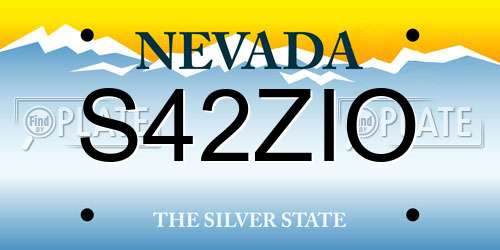 S42ZIO Nevada License Plate