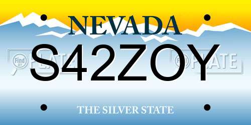 S42ZOY Nevada License Plate
