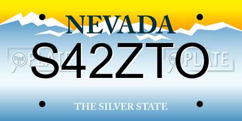 S42ZTO Nevada License Plate