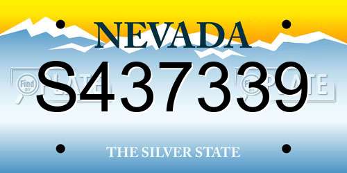 S437339 Nevada License Plate