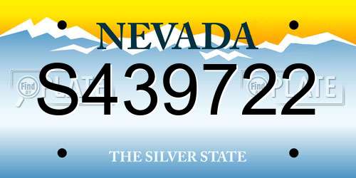 S439722 Nevada License Plate