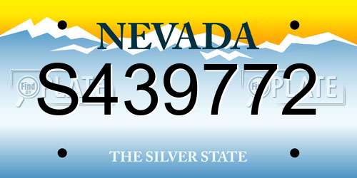 S439772 Nevada License Plate