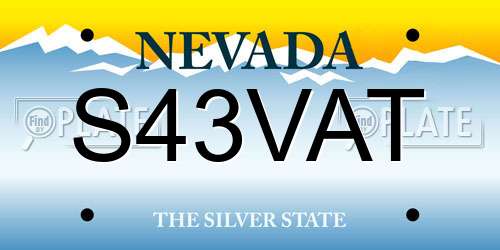 S43VAT Nevada License Plate