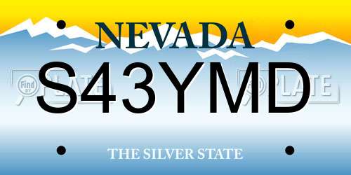 S43YMD Nevada License Plate