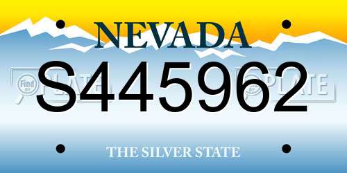 S445962 Nevada License Plate